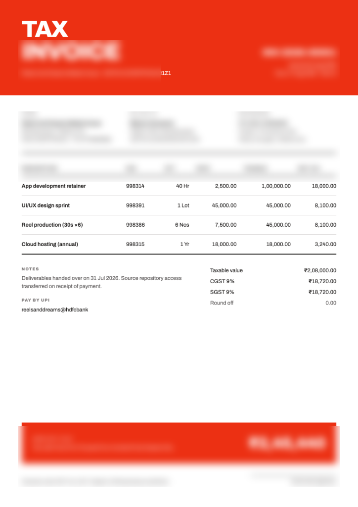 Modern Red Banner PDF Invoice Template